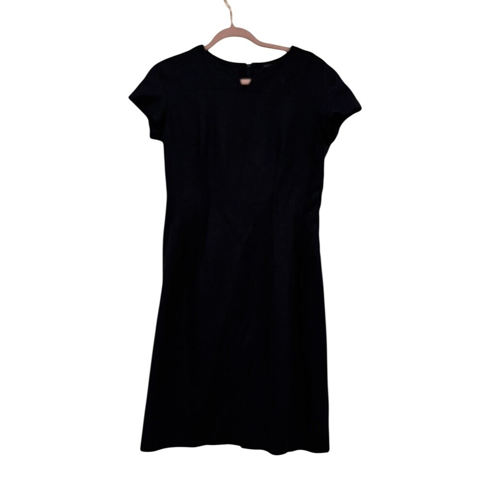 346 Brooks Brothers sz 8 petite black short sleeve sheath minimalist dress L